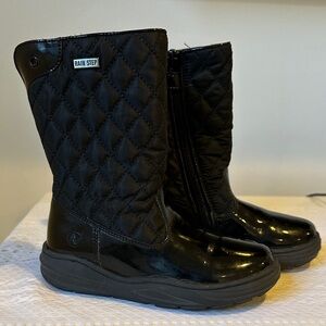 Kids' Black Quilted Snow Boots